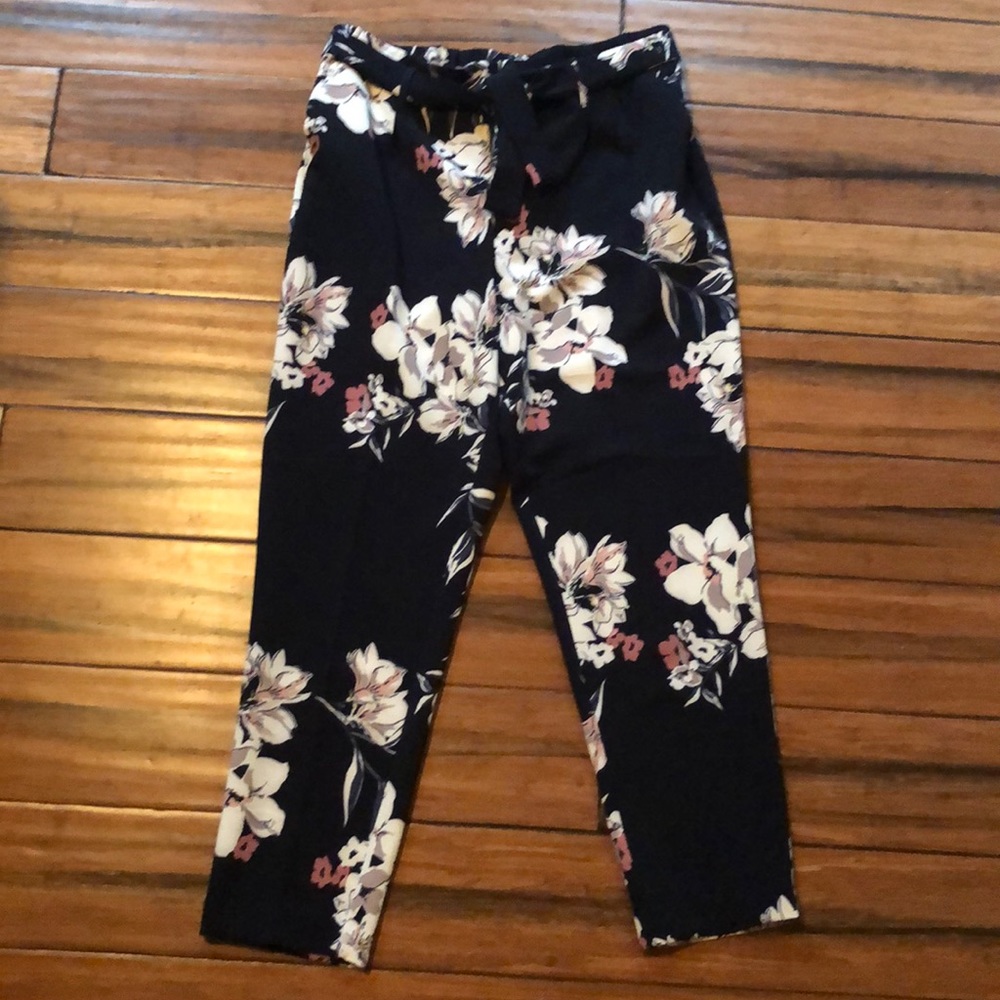 Floral Paper Bag Pants